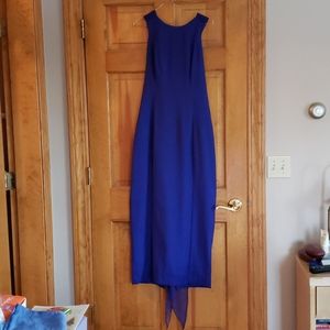 Floor length blue dress formal dress